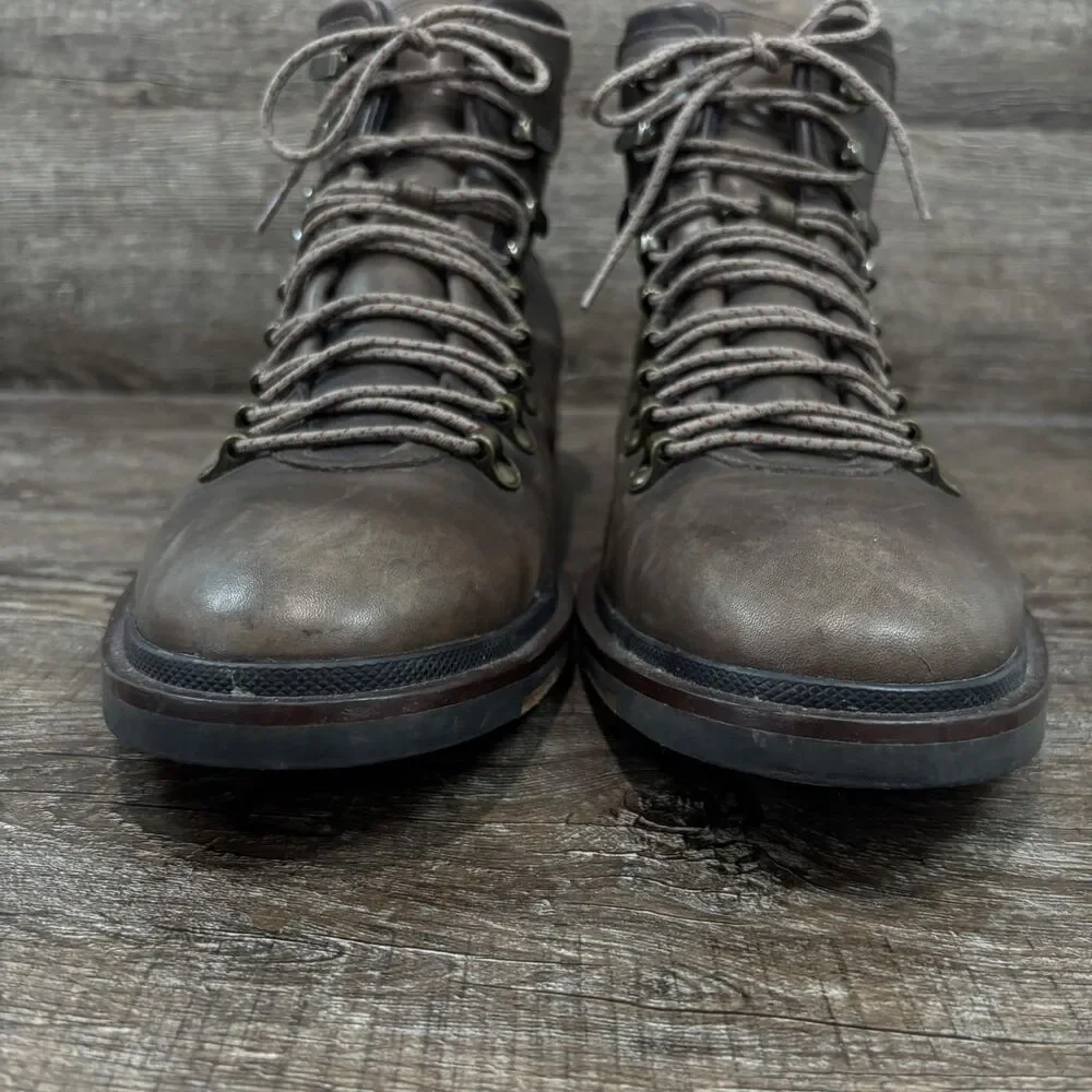 Cole Haan Cranston Hiker Boots Men's 12 Brown Leather Ankle Hiking Rugged